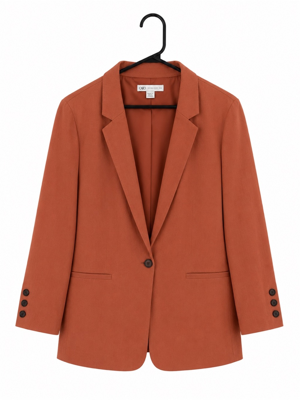 Cato Women's Rust Blazer Single-Button Notch Lapel